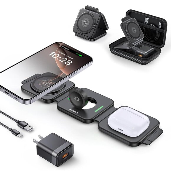 3 in 1 Charging Station for Apple, Foldable Travel Wireless Charger for iPhone 1 - Picture 2 of 2